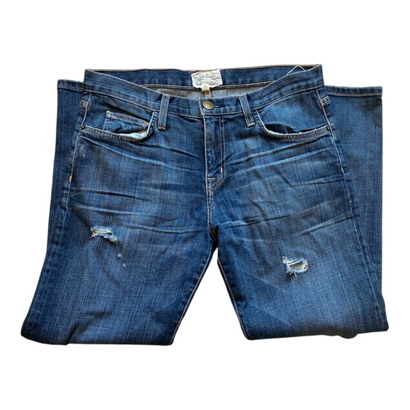 Current Elliott The Boyfriend Loved Destroy Sz 26 Low Rise Wide Leg Baggy - Picture 4 of 7